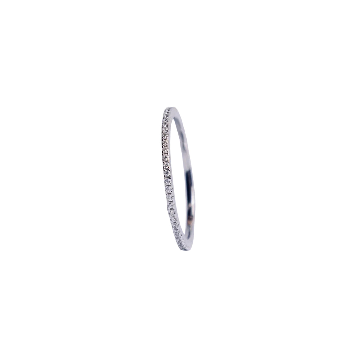 Anillo Churumbela Plata .925 con baño de Rodio con Zirconias