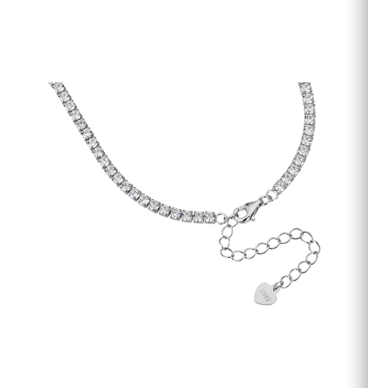 Collar tenis Plata .925 con baño de Rodio con Zirconias