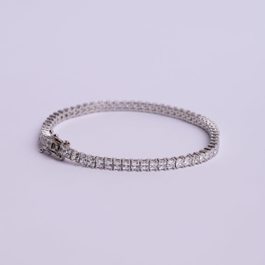 Brazalete tenis Plata .925 con baño de Rodio con Zirconias